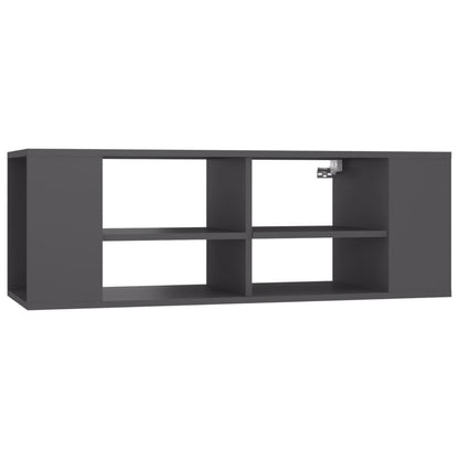 Mobile TV da Parete Grigio 102x35x35 cm in Legno Multistrato