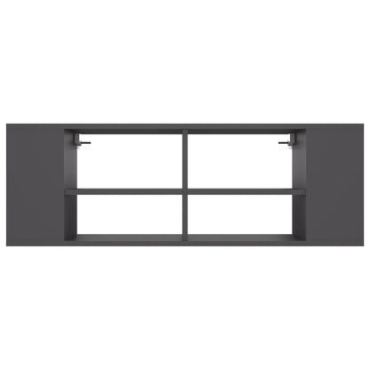 Mobile TV da Parete Grigio 102x35x35 cm in Legno Multistrato