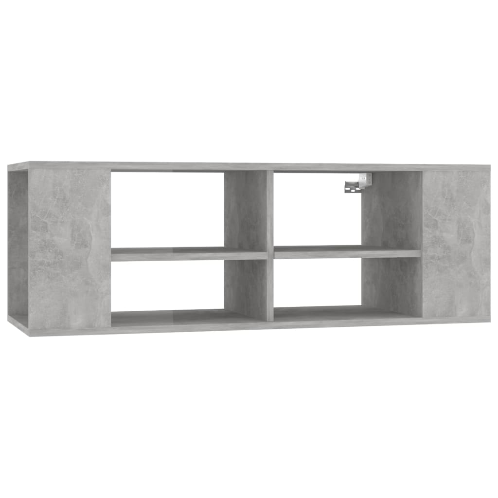 Mobile TV Parete Grigio Cemento 102x35x35 cm Legno Multistrato