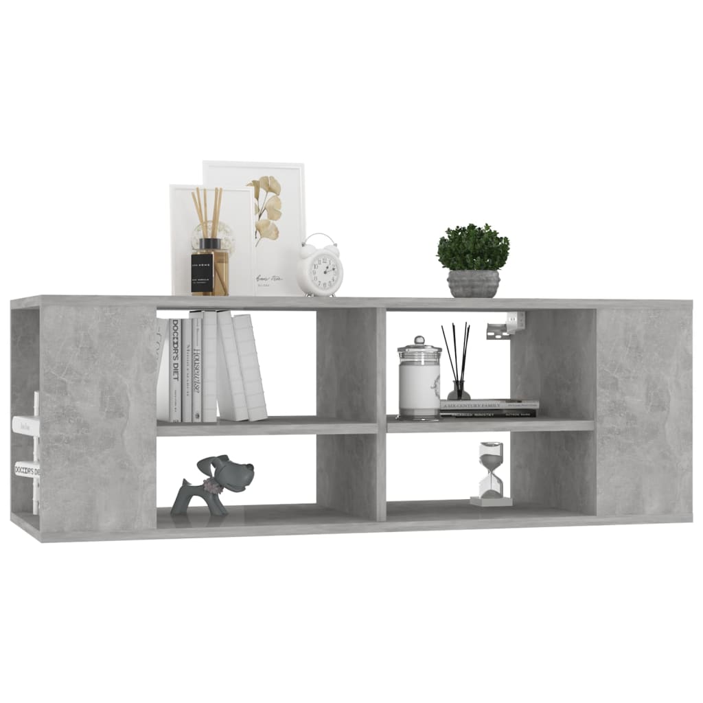 Mobile TV Parete Grigio Cemento 102x35x35 cm Legno Multistrato