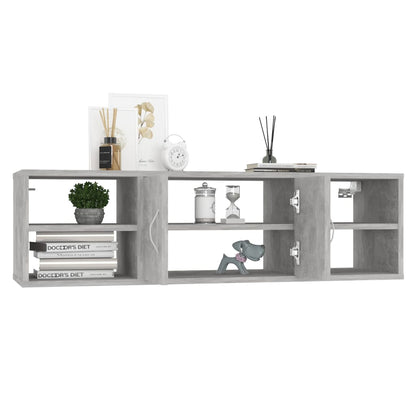 Scaffale a Parete Grigio Cemento 102x30x29 cm Legno Multistrato