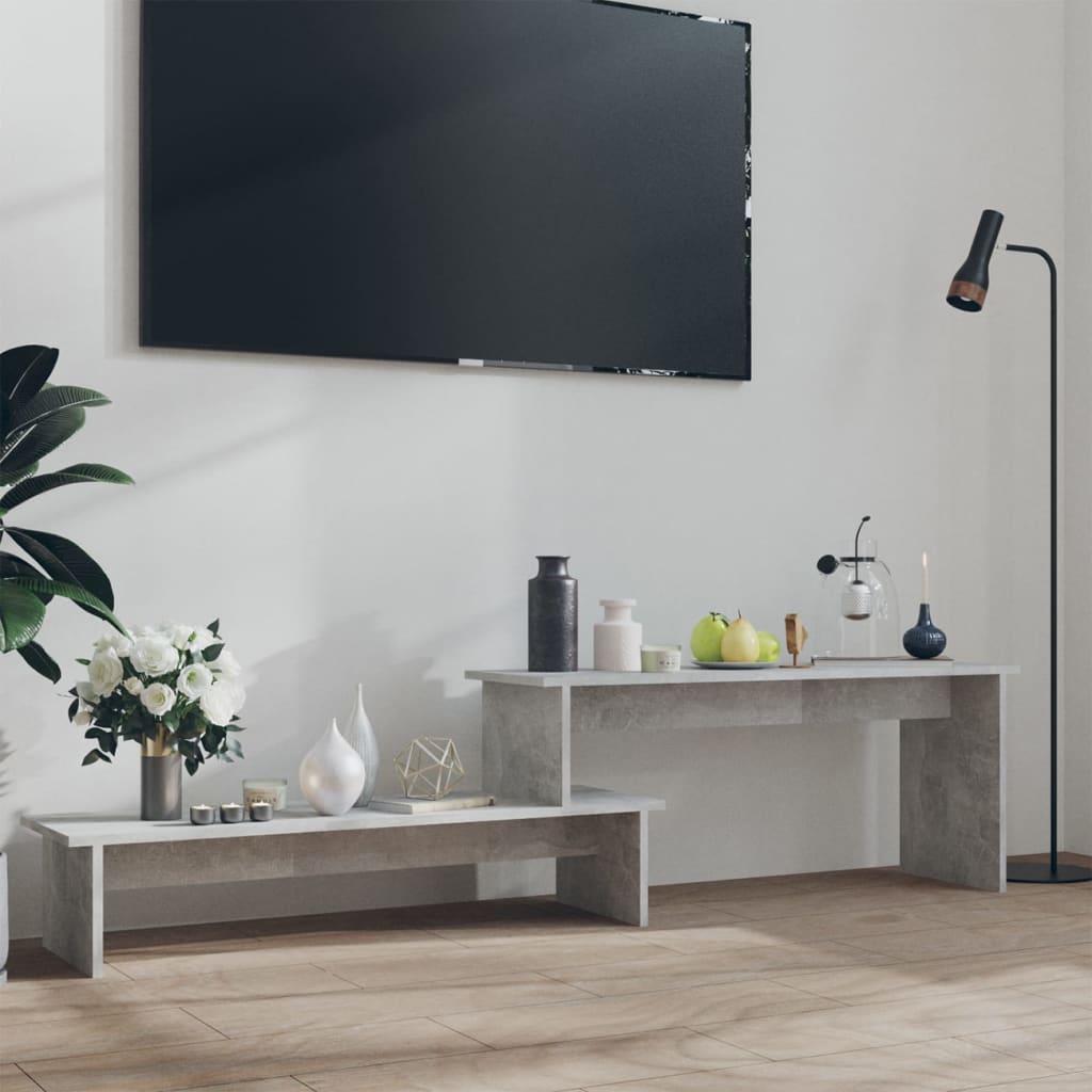 Mobile Porta TV Grigio Cemento 180x30x43cm in Legno Multistrato
