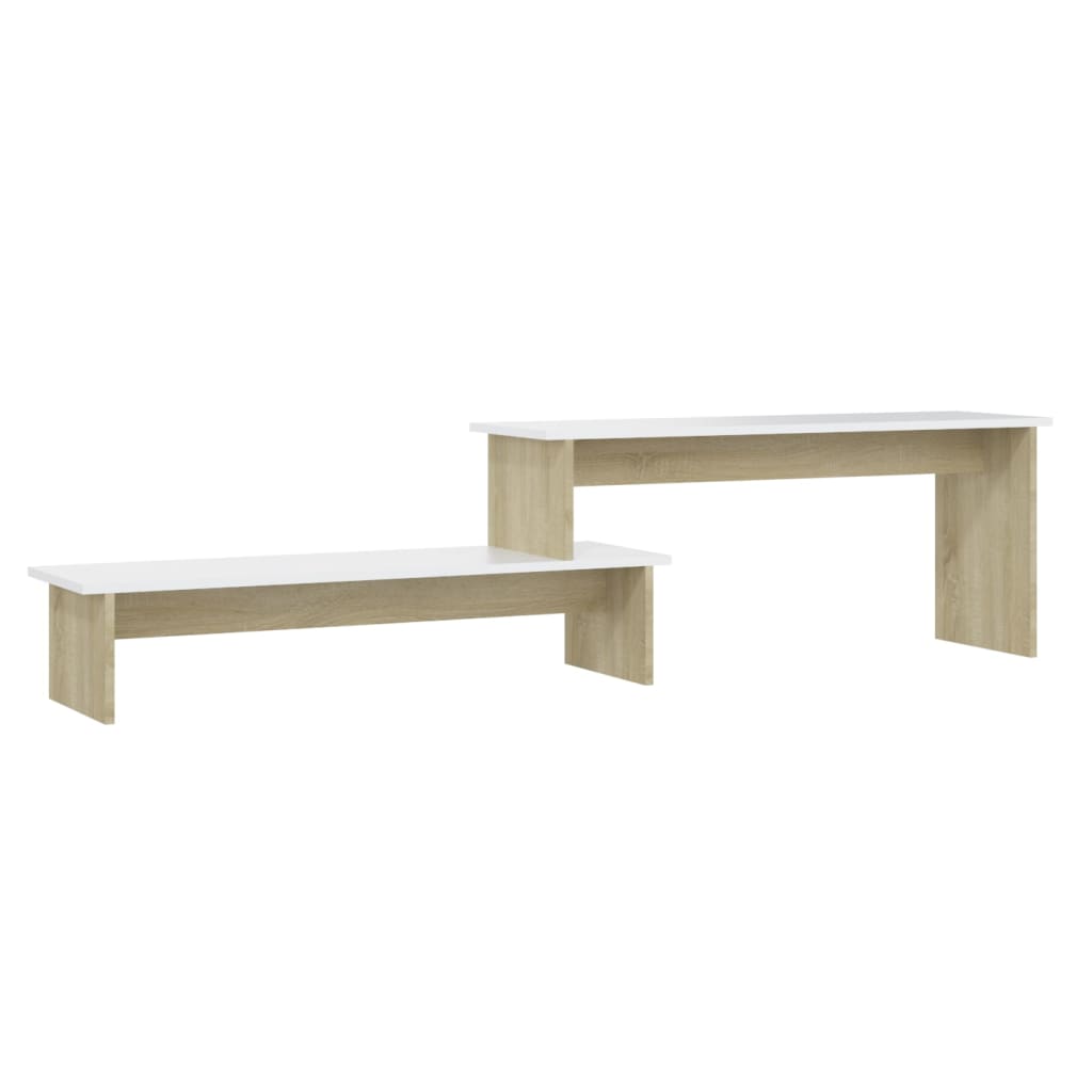 Mobile TV Rovere Sonoma e Bianco 180x30x43 cm Legno Multistrato