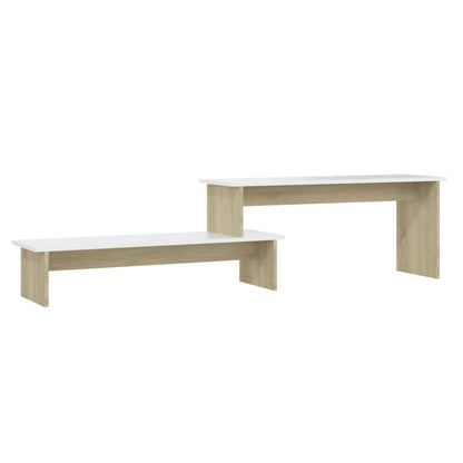 Mobile TV Rovere Sonoma e Bianco 180x30x43 cm Legno Multistrato
