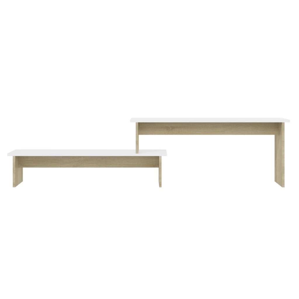 Mobile TV Rovere Sonoma e Bianco 180x30x43 cm Legno Multistrato