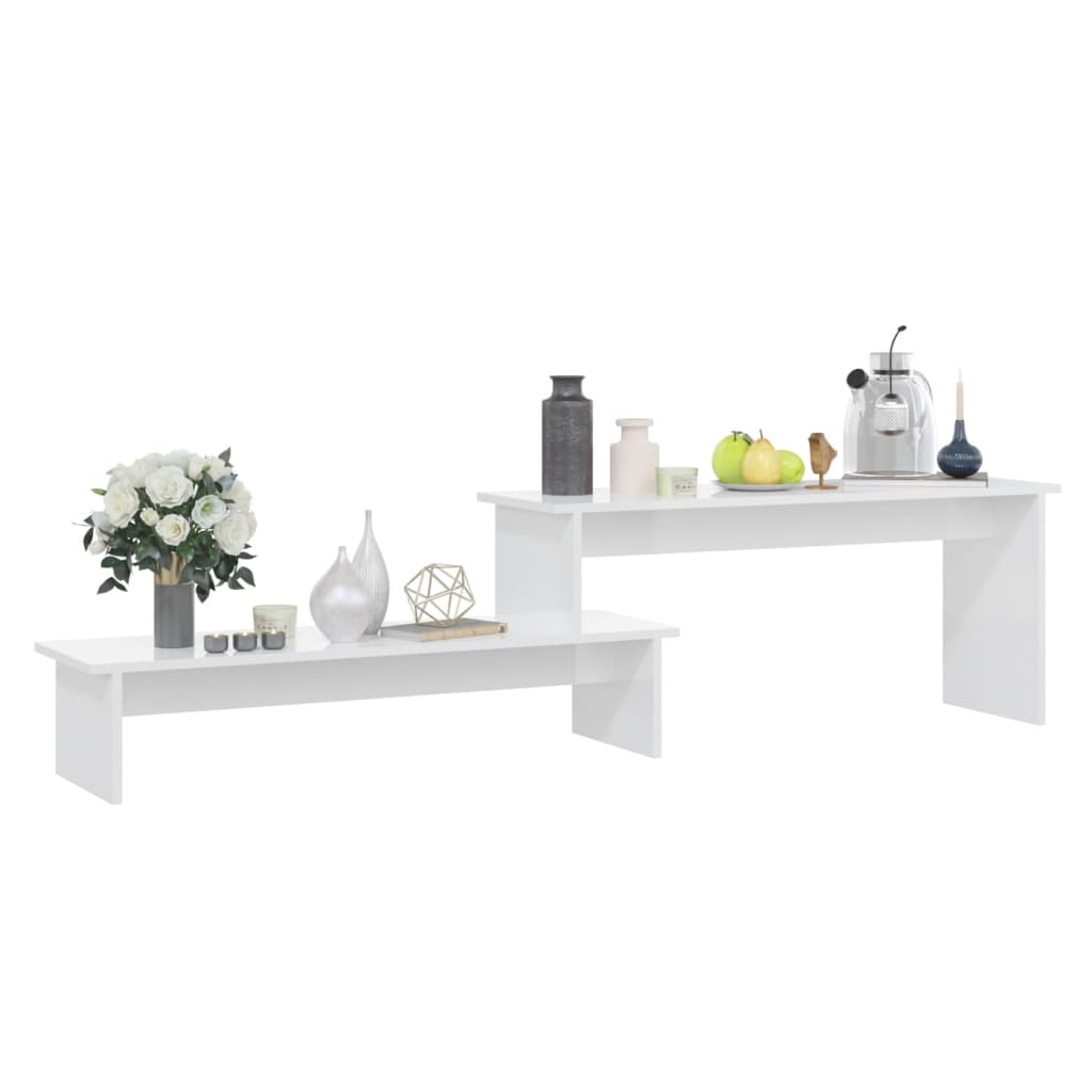 Mobile Porta TV Bianco Lucido 180x30x43 cm in Legno Multistrato