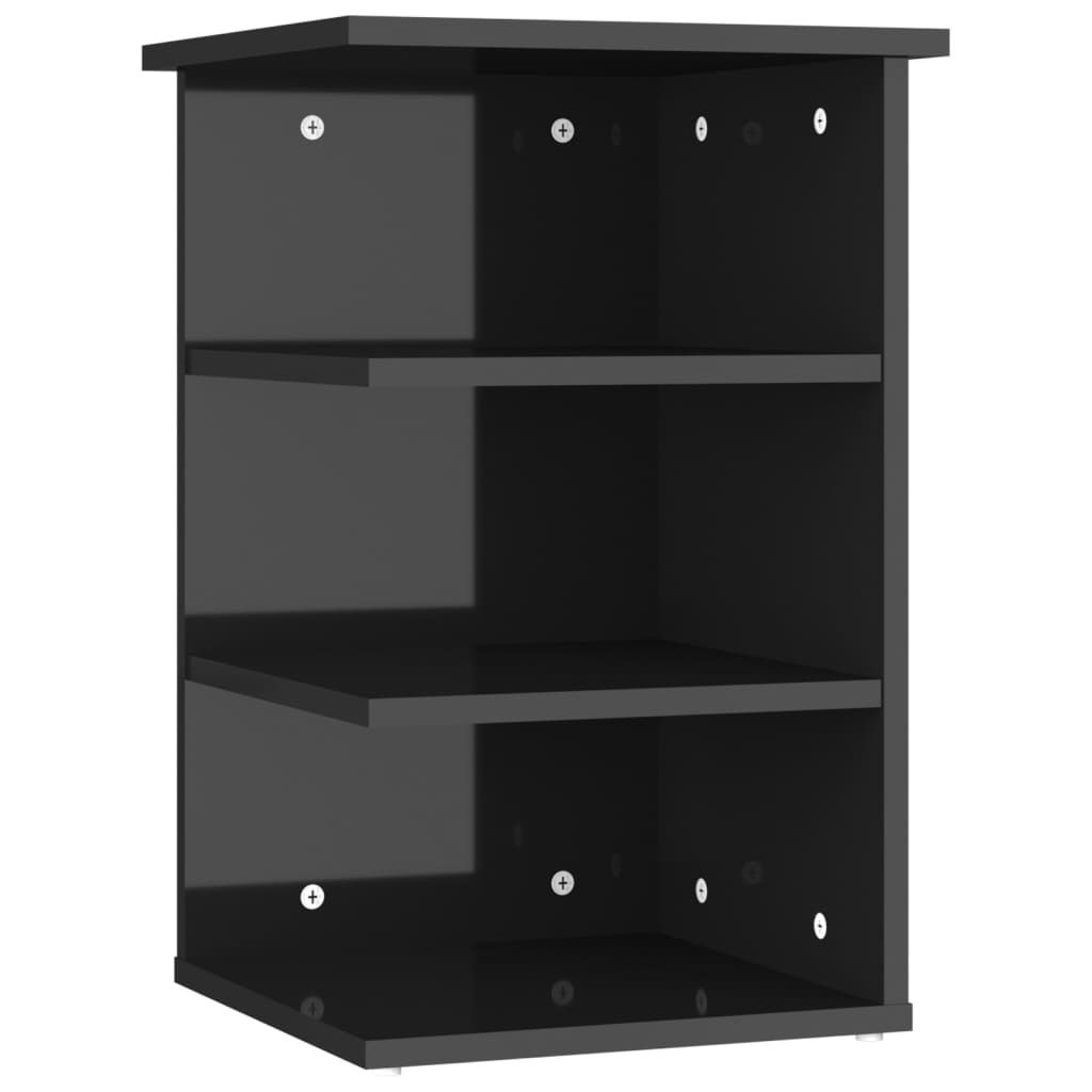 Credenza Nero Lucido 35x35x55 cm in Legno Multistrato