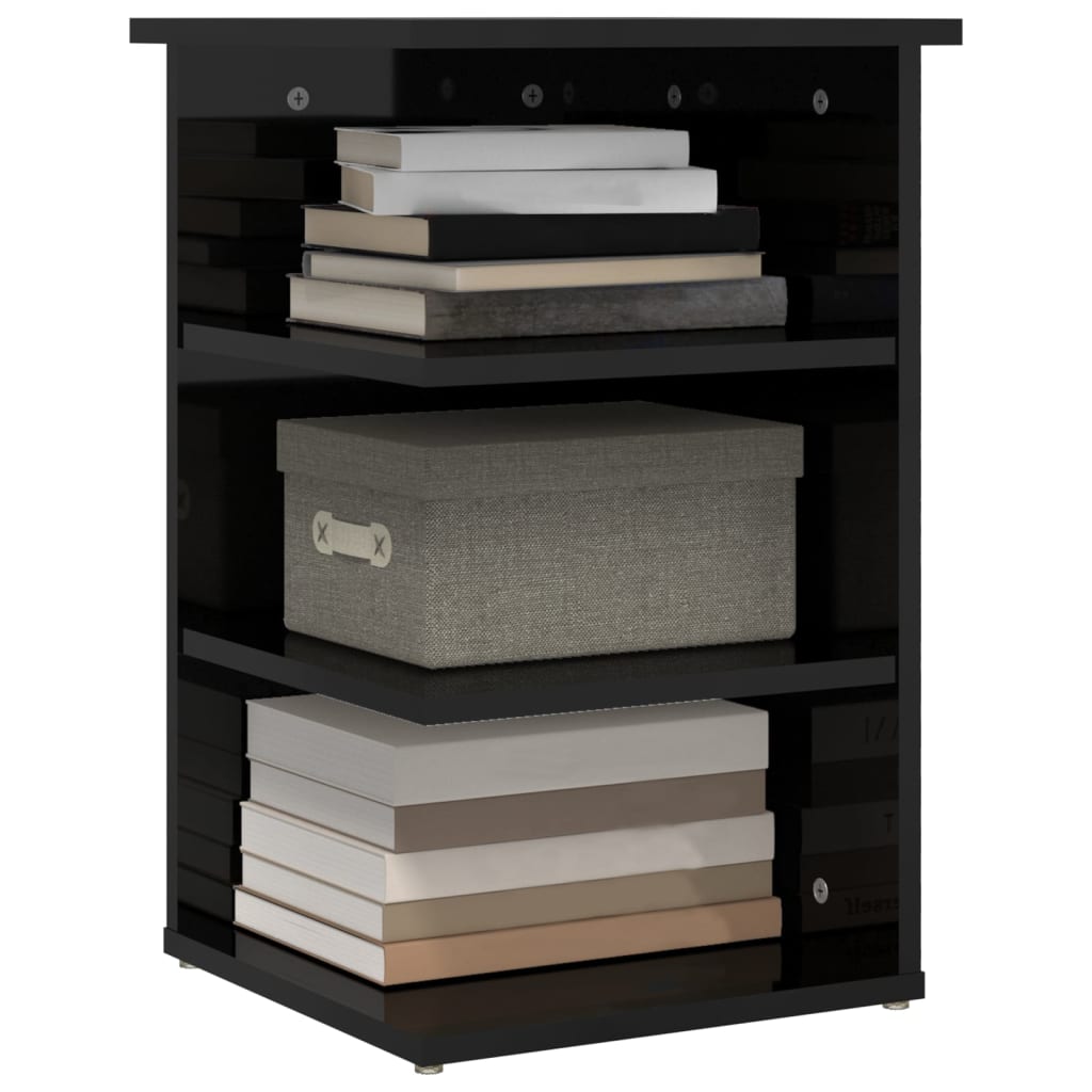 Credenza Nero Lucido 35x35x55 cm in Legno Multistrato