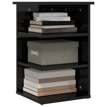 Credenza Nero Lucido 35x35x55 cm in Legno Multistrato