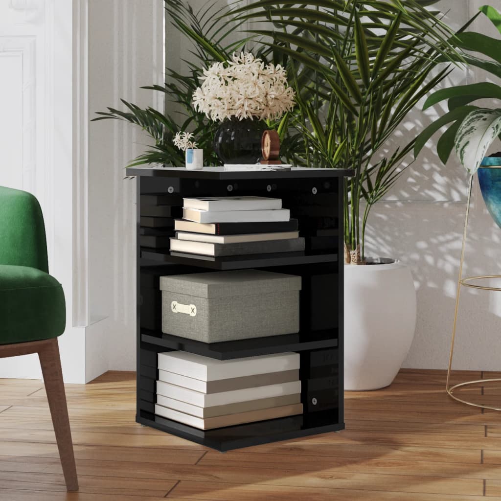 Credenza Nero Lucido 35x35x55 cm in Legno Multistrato