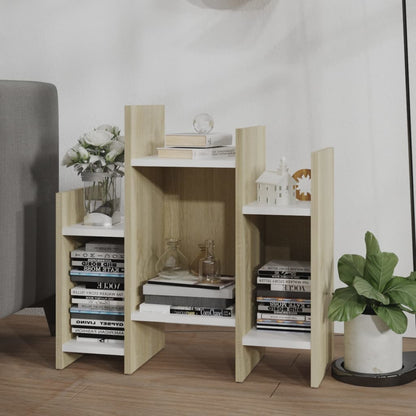 Credenza Rovere Sonoma e Bianco 60x26x60 cm Legno Multistrato