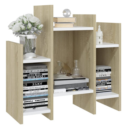 Credenza Rovere Sonoma e Bianco 60x26x60 cm Legno Multistrato