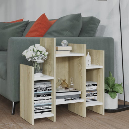 Credenza Rovere Sonoma e Bianco 60x26x60 cm Legno Multistrato