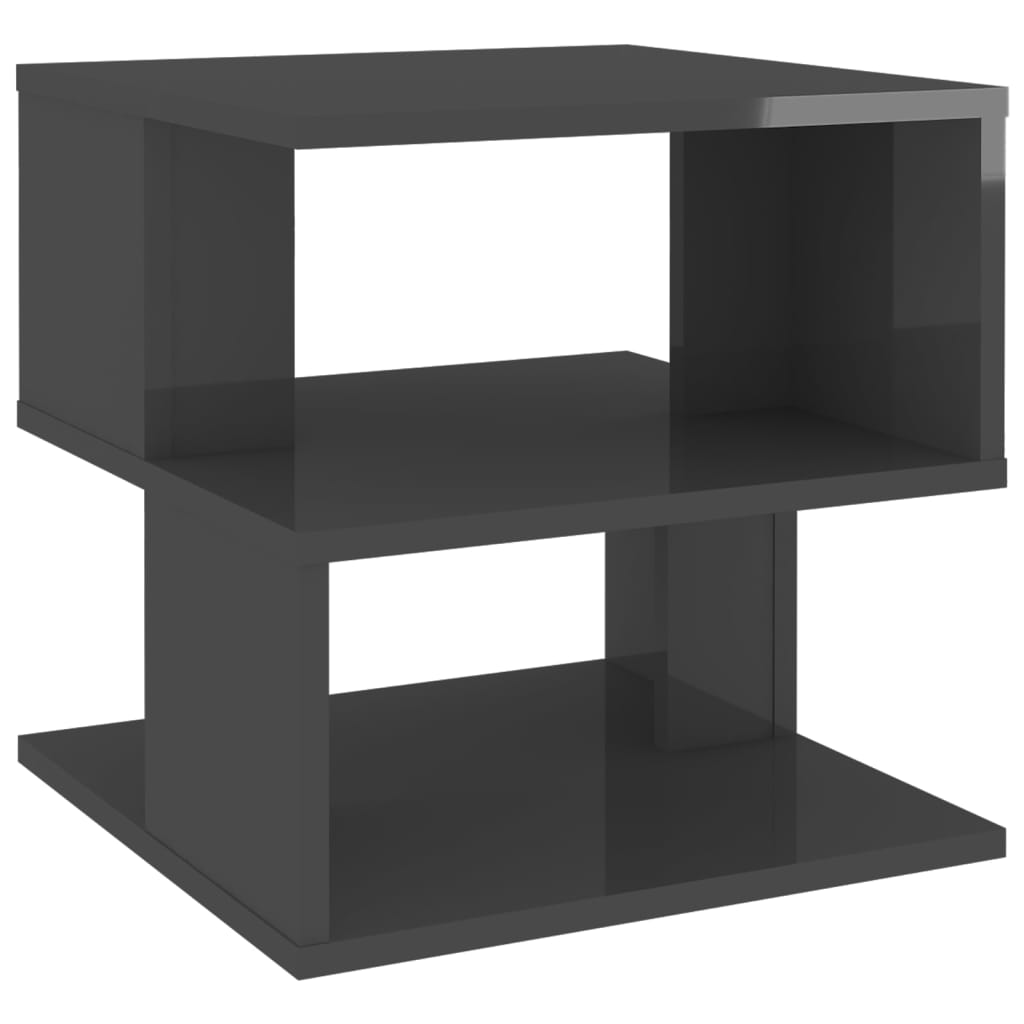 Tavolino Grigio Lucido 40x40x40 cm in Legno Multistrato