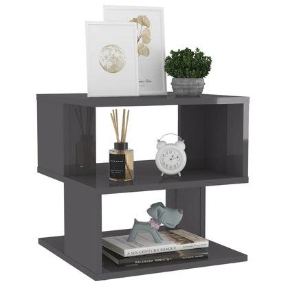 Tavolino Grigio Lucido 40x40x40 cm in Legno Multistrato