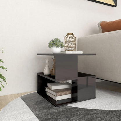 Tavolino Grigio Lucido 40x40x40 cm in Legno Multistrato