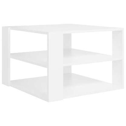 Tavolino da Salotto Bianco 60x60x40 cm in Legno Multistrato