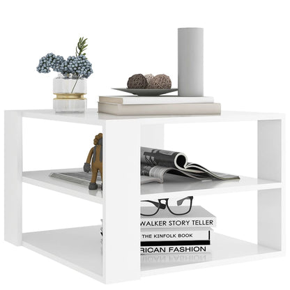 Tavolino da Salotto Bianco 60x60x40 cm in Legno Multistrato