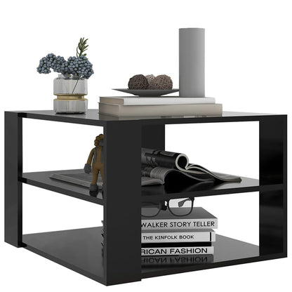 Tavolino da Salotto Nero 60x60x40 cm in Legno Multistrato