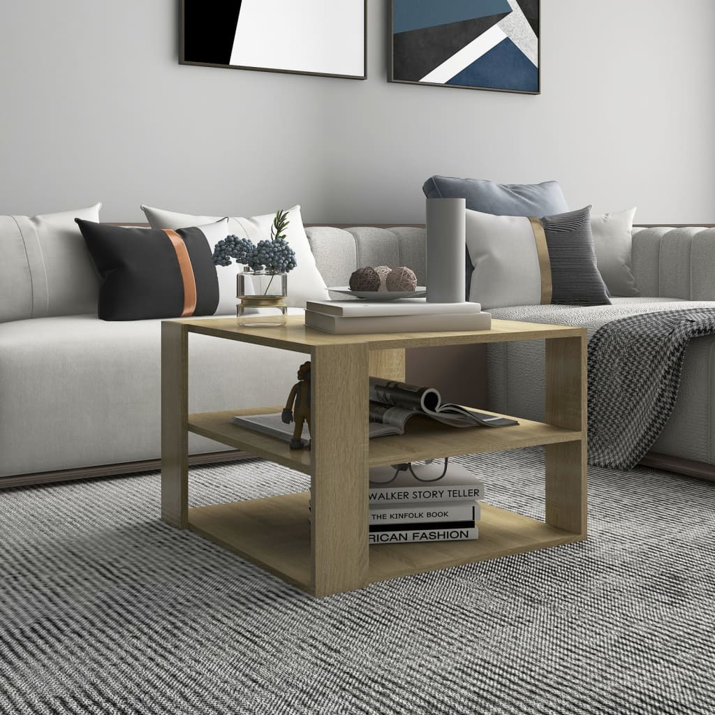 Tavolino da Salotto Rovere Sonoma 60x60x40 cm Legno Multistrato