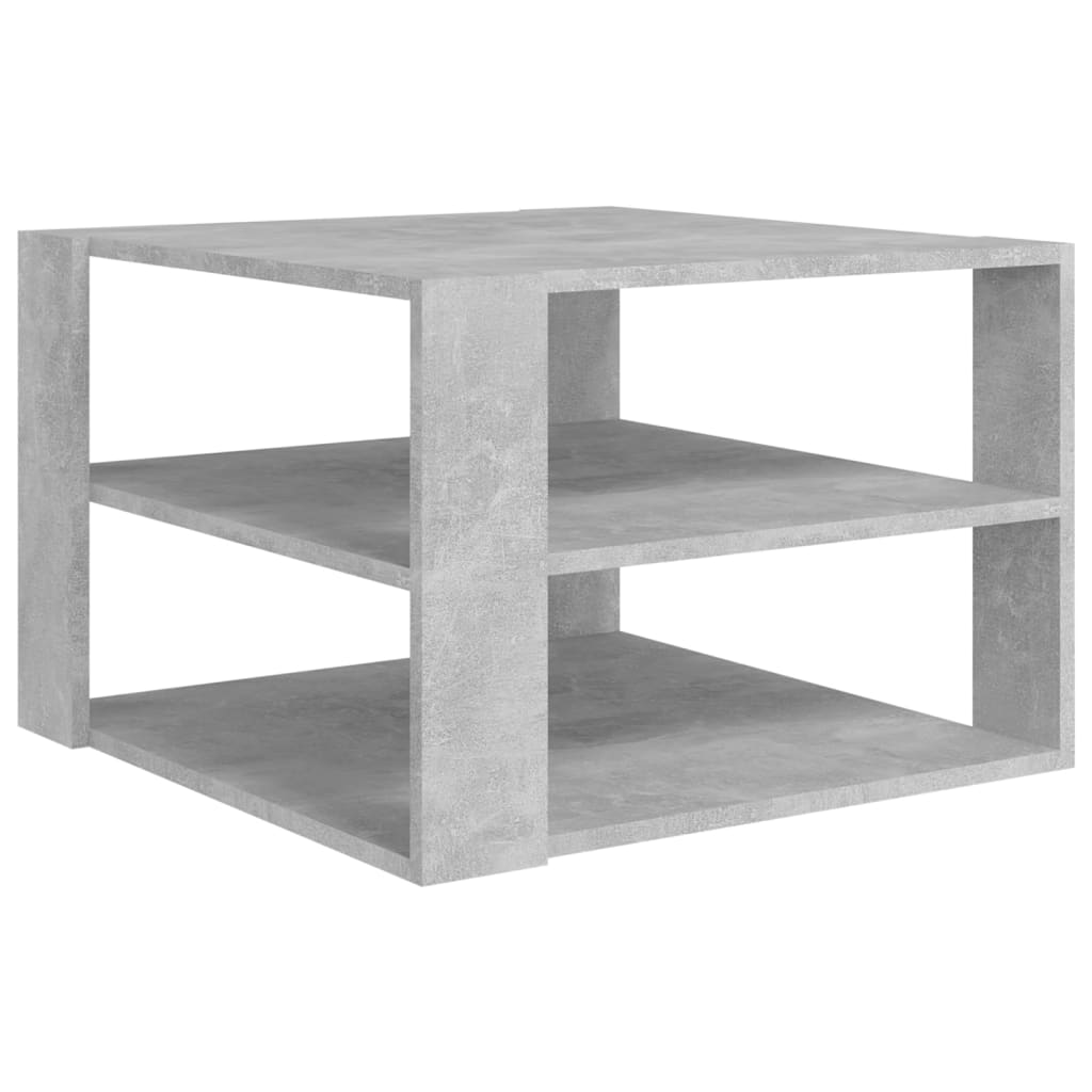 Tavolino da Salotto Grigio Cemento 60x60x40cm Legno Multistrato