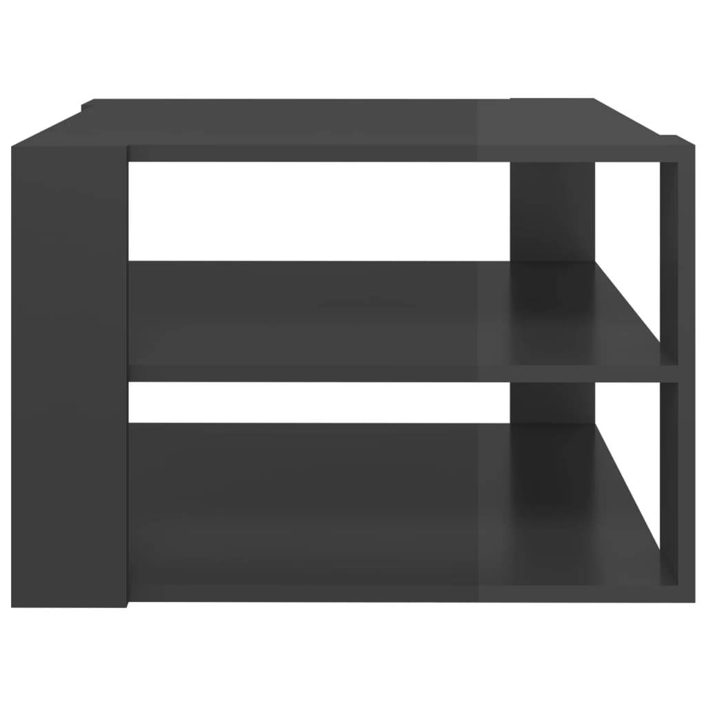 Tavolino da Salotto Grigio Lucido 60x60x40 cm Legno Multistrato