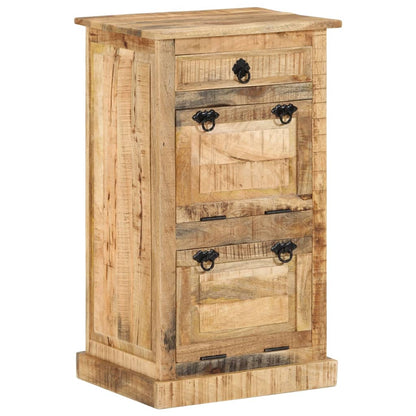 Scarpiera 4 Livelli con Cassetto Legno Massello di Mango Grezzo
