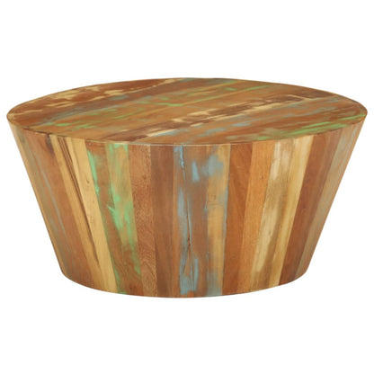 Tavolino da Salotto Ã˜65x31 cm in Legno Massello di Recupero