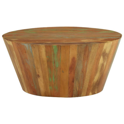 Tavolino da Salotto Ã˜65x31 cm in Legno Massello di Recupero