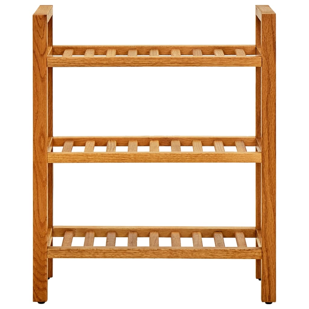 Scarpiera con 3 Ripiani 50x27x60 cm in Legno Massello di Rovere