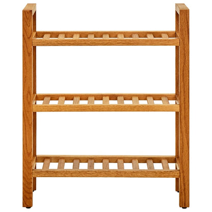 Scarpiera con 3 Ripiani 50x27x60 cm in Legno Massello di Rovere