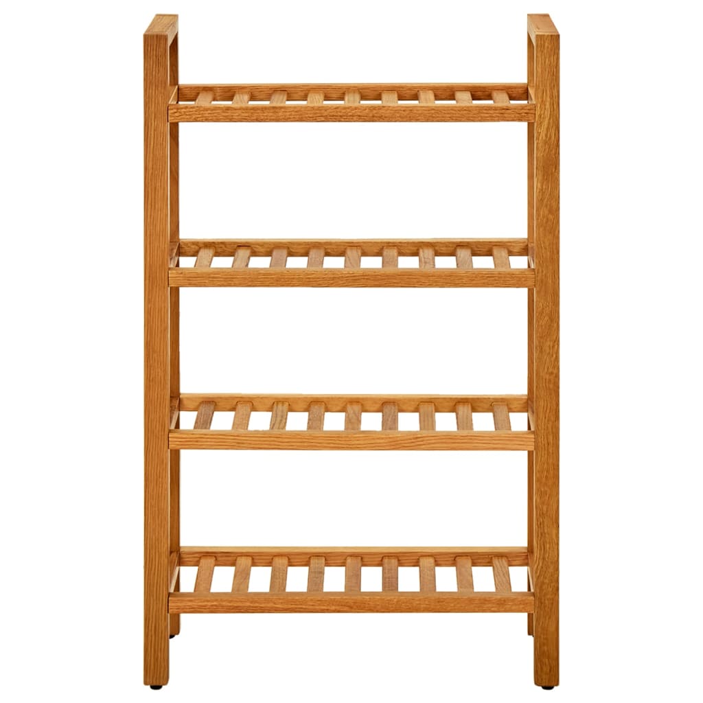 Scarpiera con 4 Ripiani 50x27x80 cm in Legno Massello di Rovere
