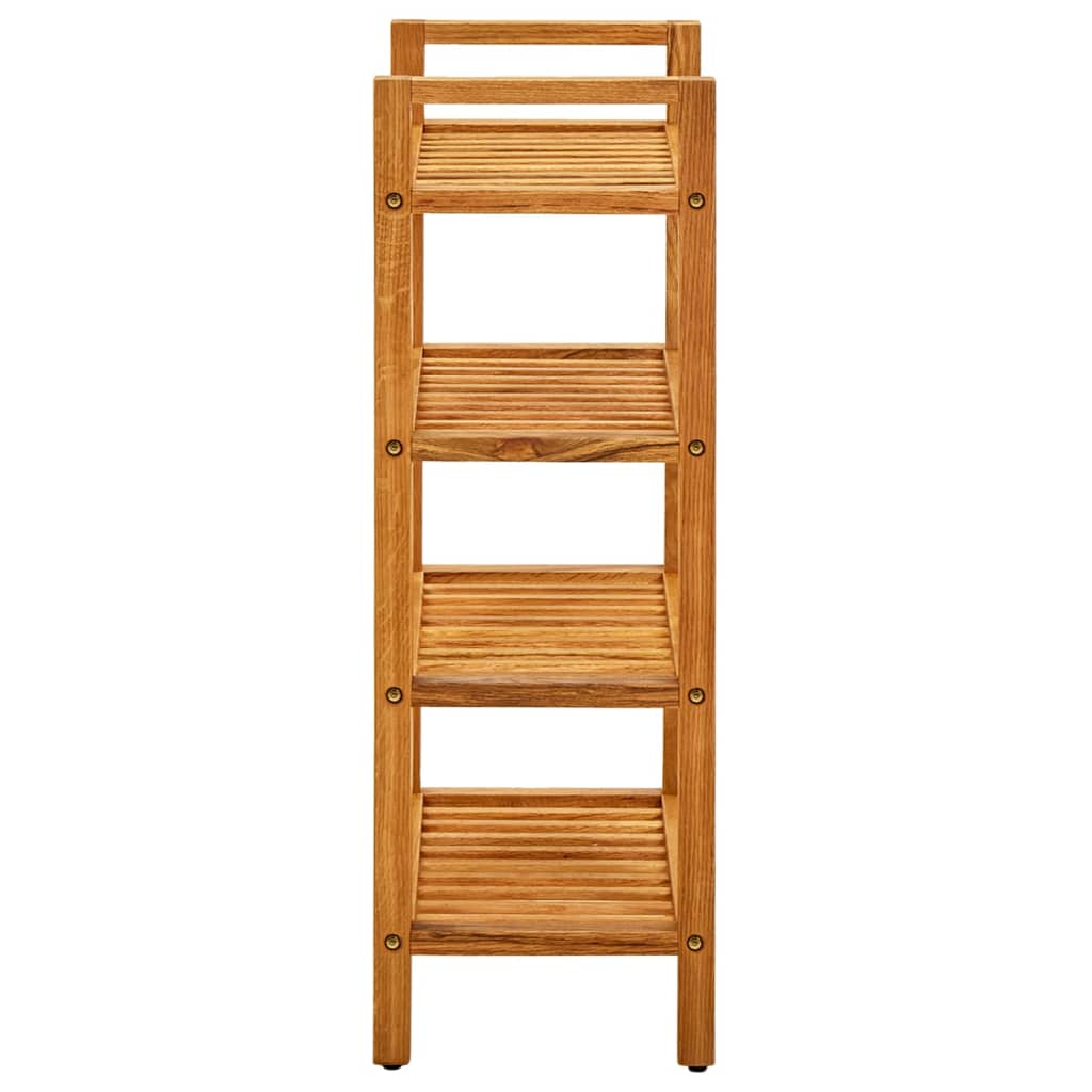 Scarpiera con 4 Ripiani 50x27x80 cm in Legno Massello di Rovere