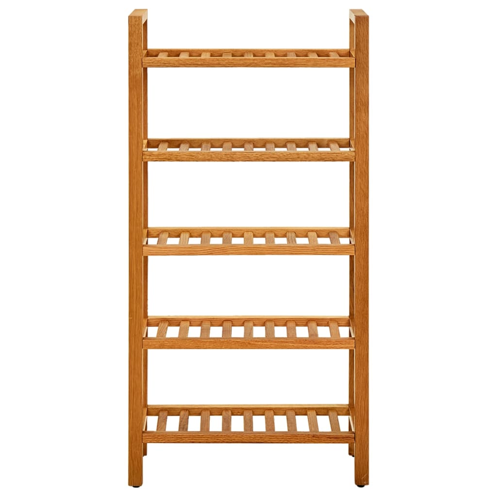Scarpiera con 5 Ripiani 50x27x100cm in Legno Massello di Rovere