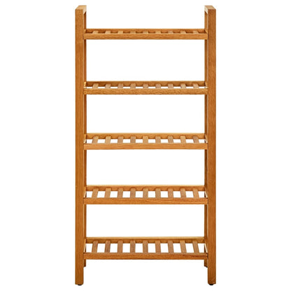 Scarpiera con 5 Ripiani 50x27x100cm in Legno Massello di Rovere