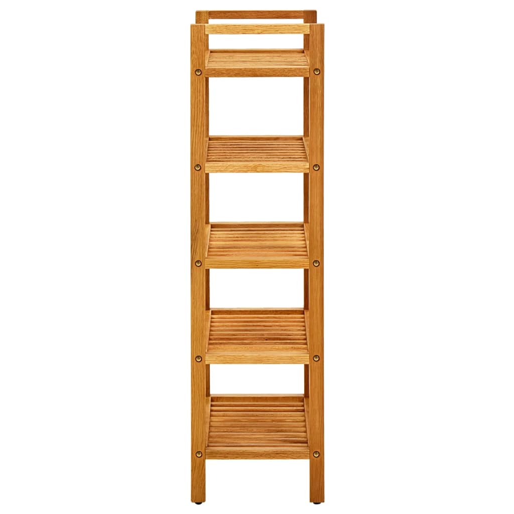 Scarpiera con 5 Ripiani 50x27x100cm in Legno Massello di Rovere