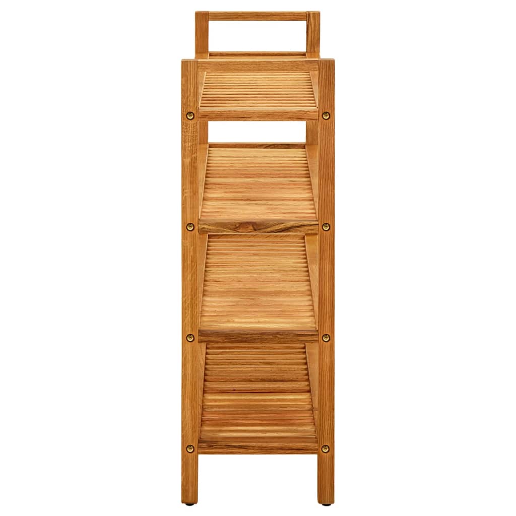 Scarpiera con 4 Ripiani 100x27x80cm in Legno Massello di Rovere