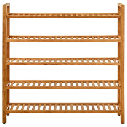 Scarpiera con 5 Ripiani 100x27x100 cm in Massello di Rovere