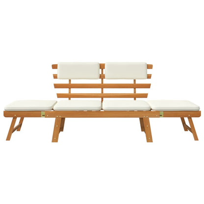Panca da Giardino con Cuscini 2-in-1 190 cm in Acacia Massello