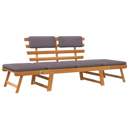 Panca da Giardino con Cuscini 2-in-1 190 cm in Acacia Massello