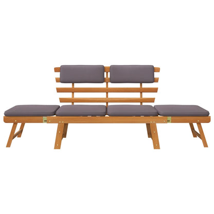 Panca da Giardino con Cuscini 2-in-1 190 cm in Acacia Massello
