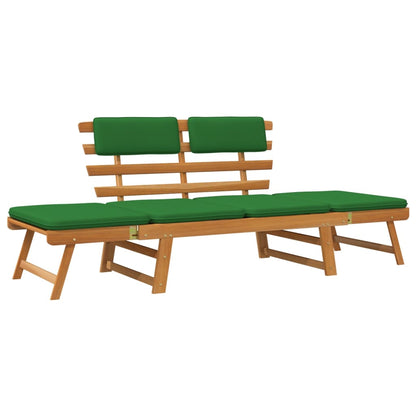 Panca da Giardino con Cuscini 2-in-1 190 cm in Acacia Massello