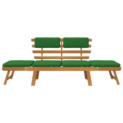 Panca da Giardino con Cuscini 2-in-1 190 cm in Acacia Massello