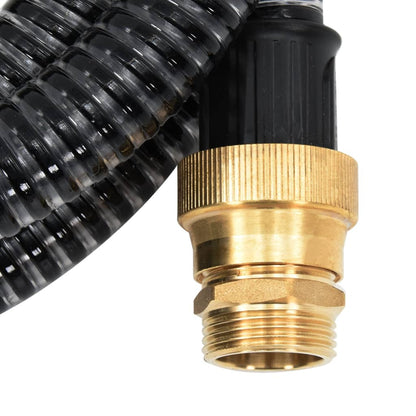 Tubo di Aspirazione con Connettori in Ottone 4 m 25 mm Nero