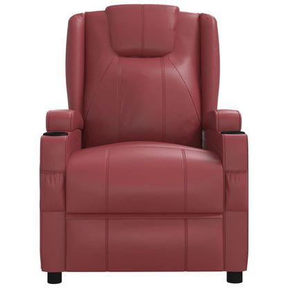 Poltrona Massaggio Elettrica Rosso Vino Similpelle