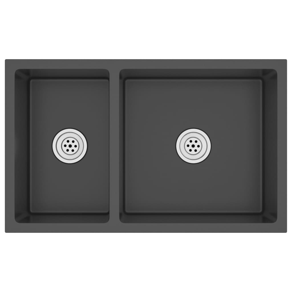 Lavello da Cucina Nero in Acciaio Inossidabile