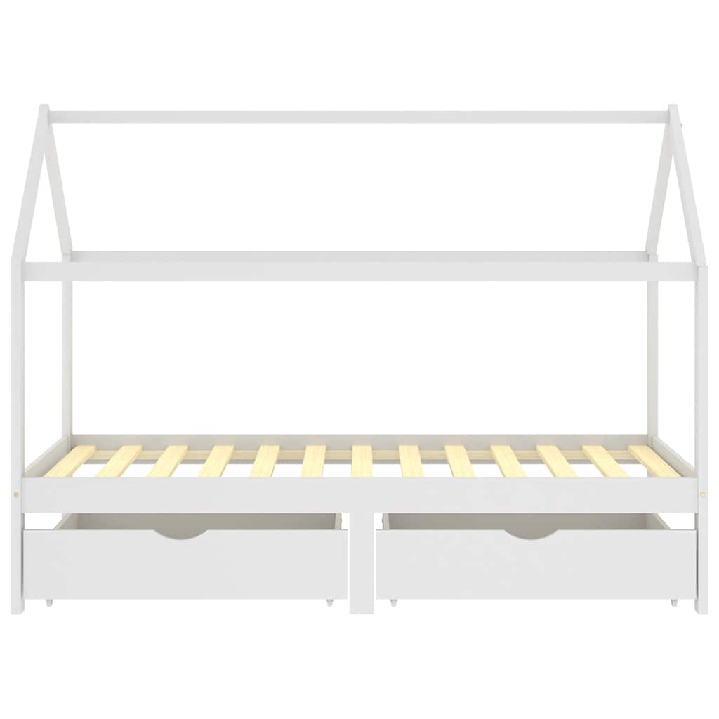 Giroletto Bambini con Cassetti Bianco Pino Massello 90x200 cm