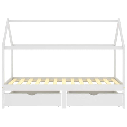 Giroletto Bambini con Cassetti Bianco Pino Massello 90x200 cm