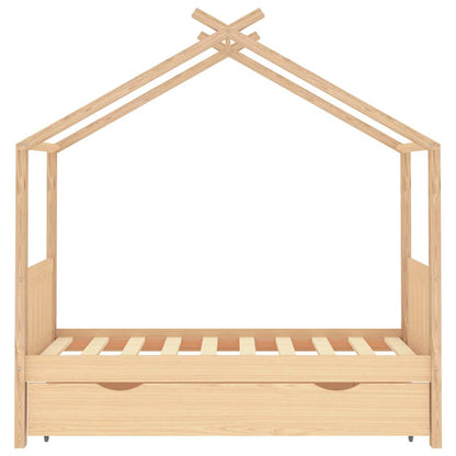 Giroletto per Bambini con Cassetto Legno Massello Pino 80x160cm