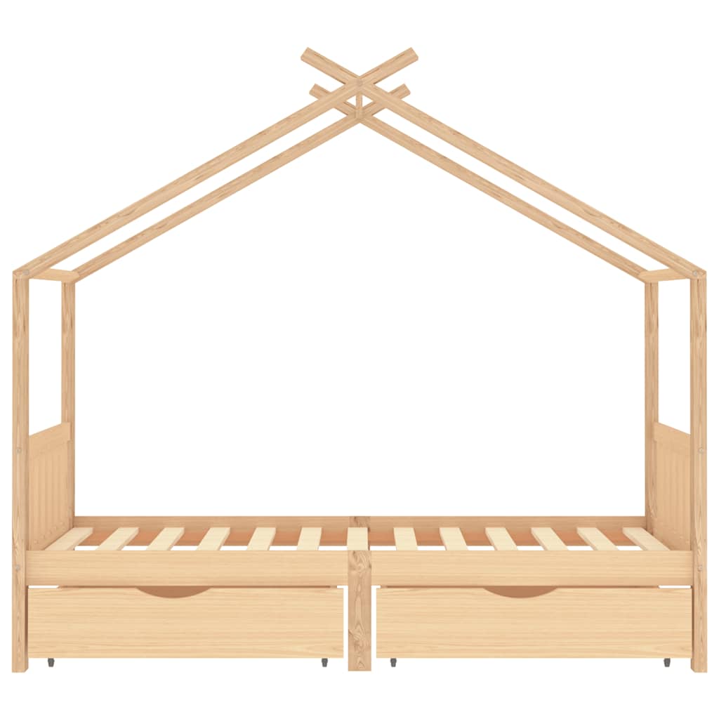 Giroletto Bambini con Cassetti 90x200 cm Legno Massello di Pino